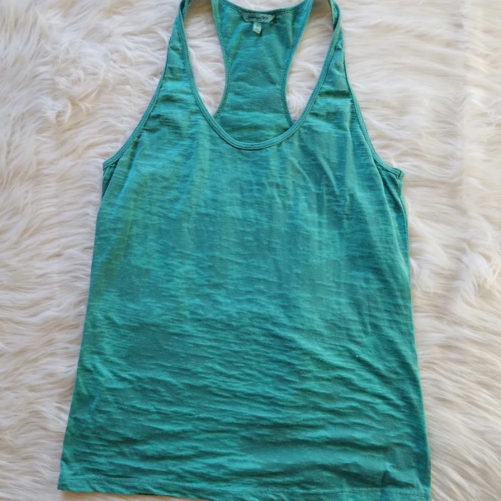 Heritage 1981 Womens Tank Top Sz L Teal Green